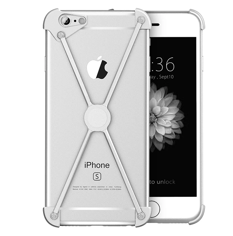 Роскошный Алюминиевый металлический бампер чехол для iPhone 8 7 6 6s/Plus ультратонкий противоударный чехол для телефона Apple iPhone 7 8/Plus бампер