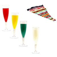 1set glass color change chameleon champagne magic tricks silk acrylic cup magic props professional magician bar illusion