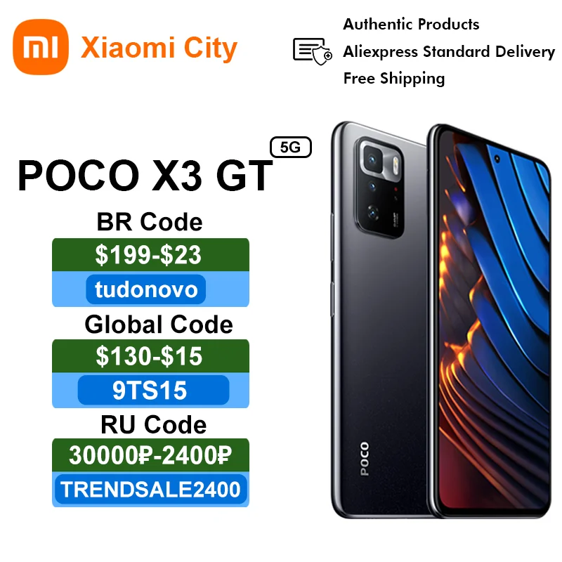 Poco X3 GT 8GB 128GB256GB Brand New Global Version NFC 5G 66 Inch Screen Smartphone