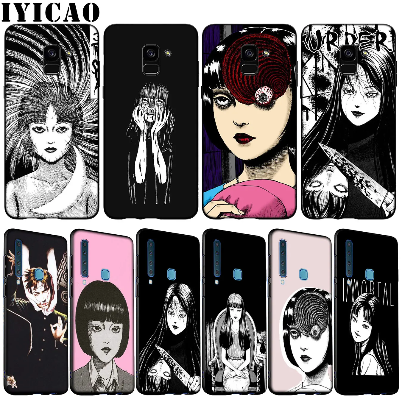 Японский ужасный комикс Мягкий силиконовый чехол для телефона Samsung Galaxy A6 A7 A8 A9 2018