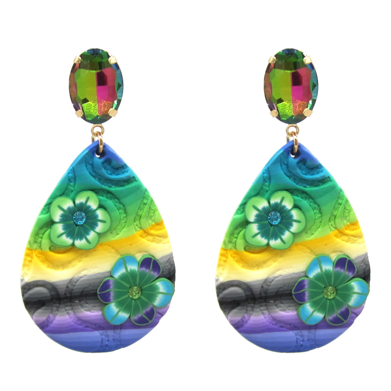 

ZA Jewelry Water Drop Earrings for Women Dangle Earrings Clay Earrings Candy Multicolor Drops Indian Earrings Bijoux