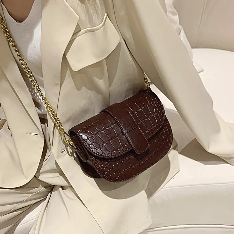 Роскошные сумки седла из кожи аллигатора дизайнерские через плечо для женщин