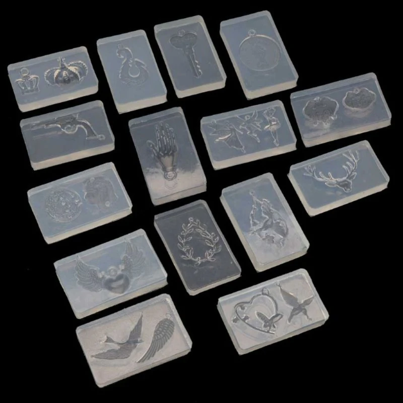 

12 шт-16 шт Кнопка Цветок Ключ английские буквы кулон форма Набор Алфавит кулон УФ Смола силиконовая форма инструменты для изготовления ювели...