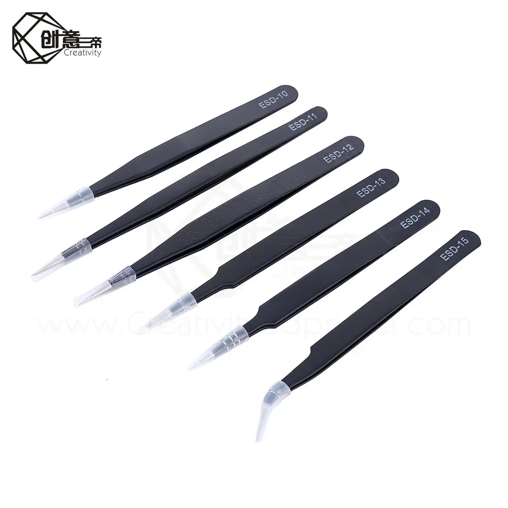 6 шт. антистатические пинцеты из нержавеющей стали инструменты для технического