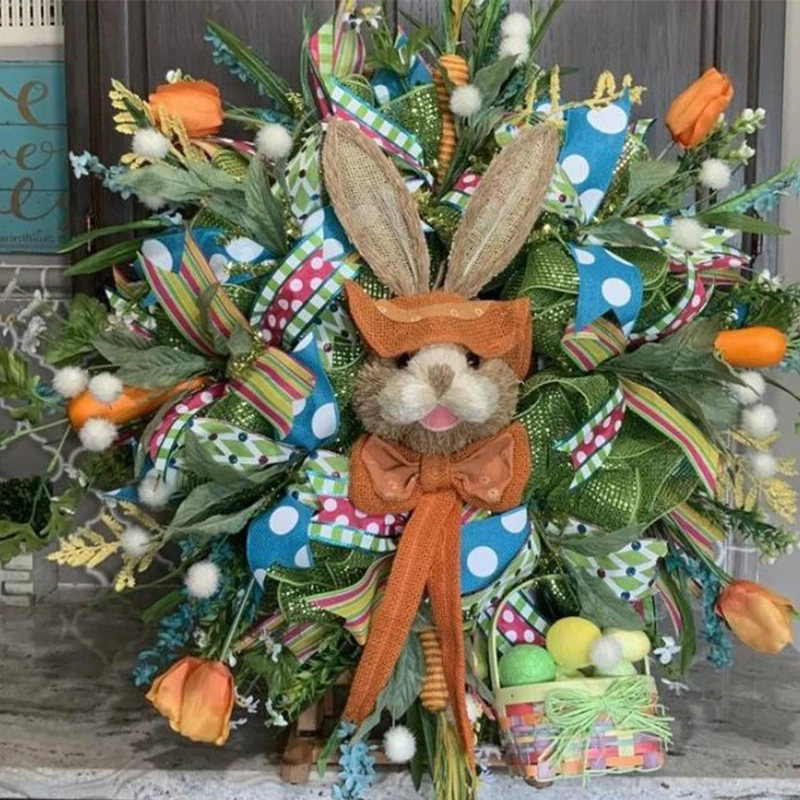 

Easter Rabbit Garland Pendant Decoration Christmas Party Decor DIY Home Door Bunny Garland Decoration