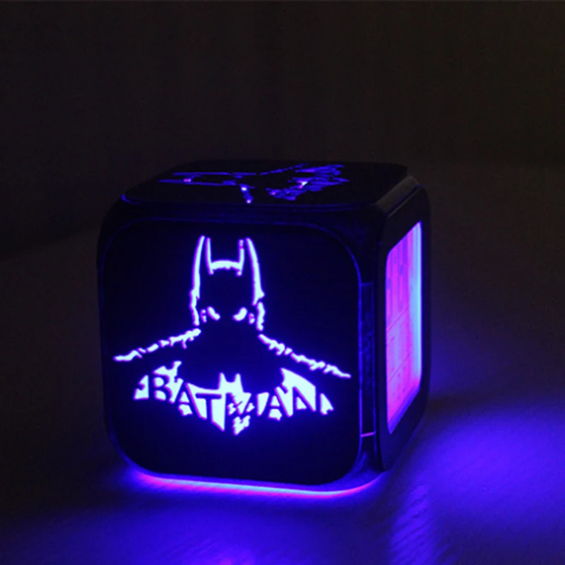 Многофункциональные 3D летучая мышь светодиодные цифровые настенные часы Дата