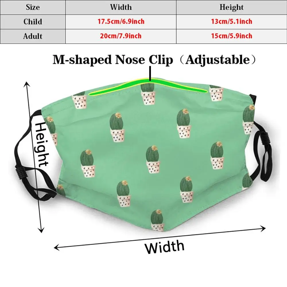 Кактус для взрослых и детей противопылевая маска самодельная кактус мама папа