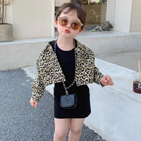 toddler girl jacket set leopard coat and black dress children 2 pcs clothing sets fall clothes for baby girl jacket