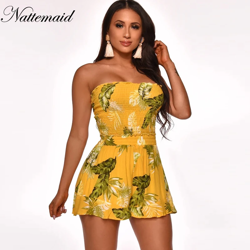 Женский пляжный костюм с открытыми плечами и открытой спиной Nattemaid Летний