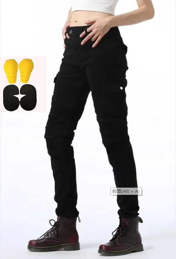 Мотоциклетные джинсы LOONG для женщин защитные мотоциклетные штаны езды по