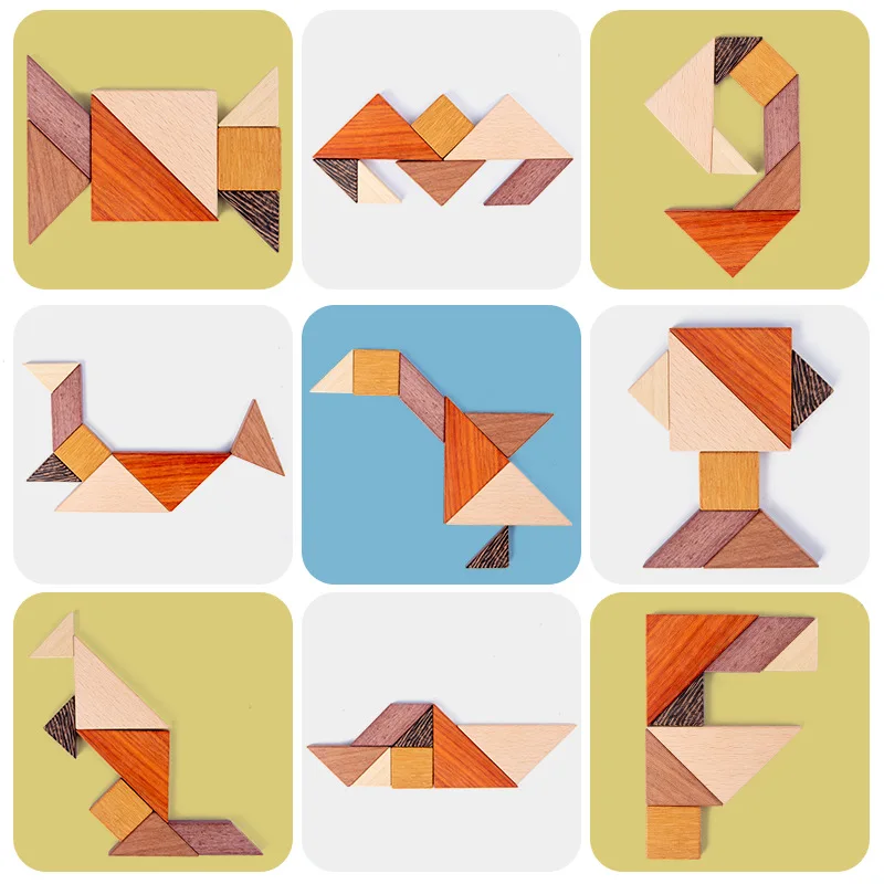 Магнитный Танграм пазл 3D головоломка Монтессори обучающая игрушка доска для