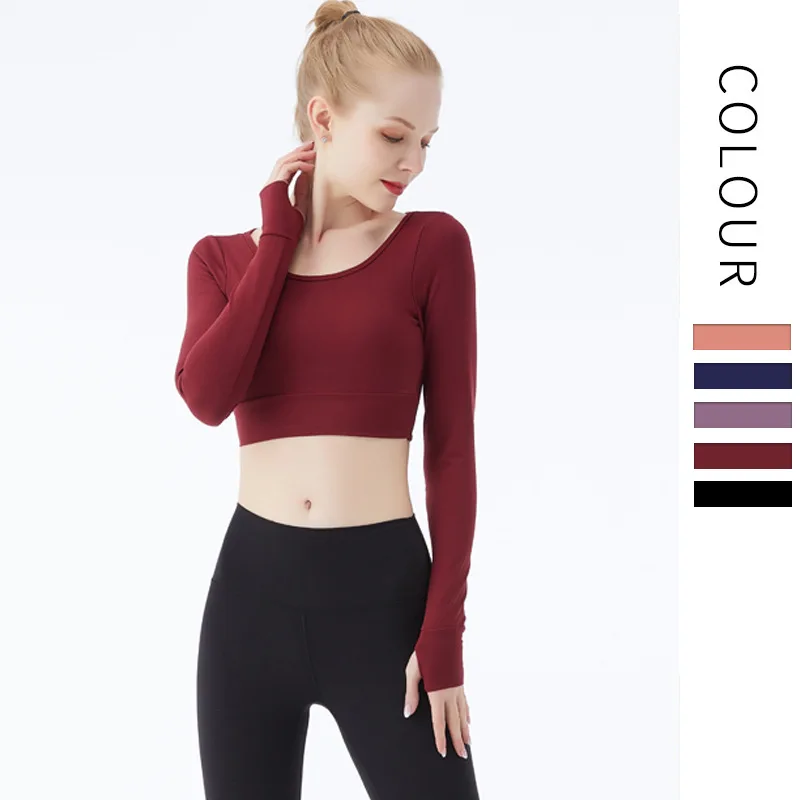 

Woman sexy backless yoga wear shirt Sport T-Shirts Sports Wear Breathable