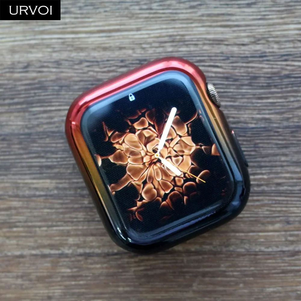 Чехол URVOI для Apple Watch series 5 4 3 2 мягкая ТПУ Рамка с полным покрытием и градиентными
