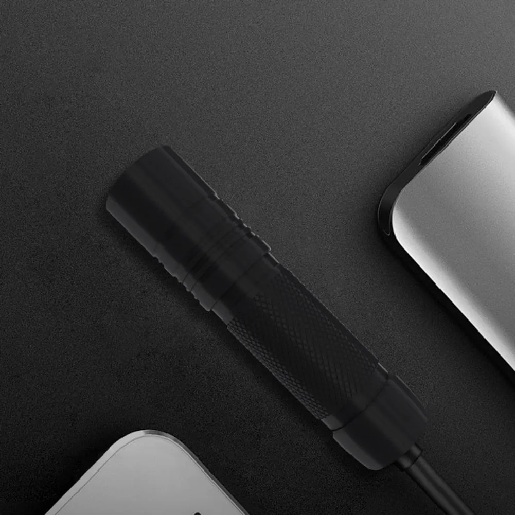 

LED Mini Aluminum Alloy Strong Light Flashlight Portable T6 Black USB Rechargeable Super Bright Search Cave Tactical-Flashlight