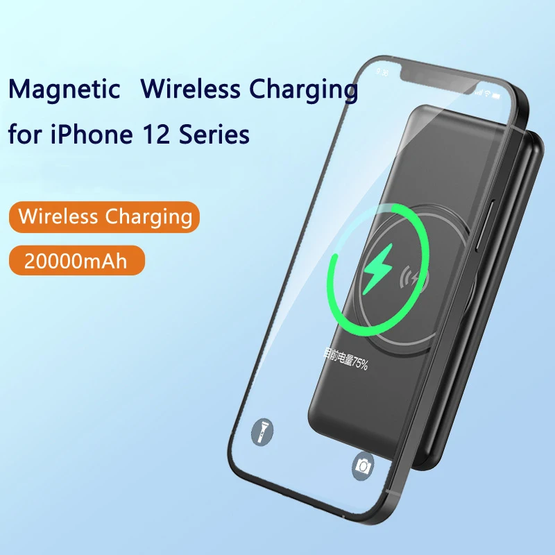 

15W Magnetic Qi Wireless Charger Power Bank 20000mAh PD 22.5W Fast Charger for iPhone 12 Pro Samsung S21 Huawei Xiaomi Powerbank