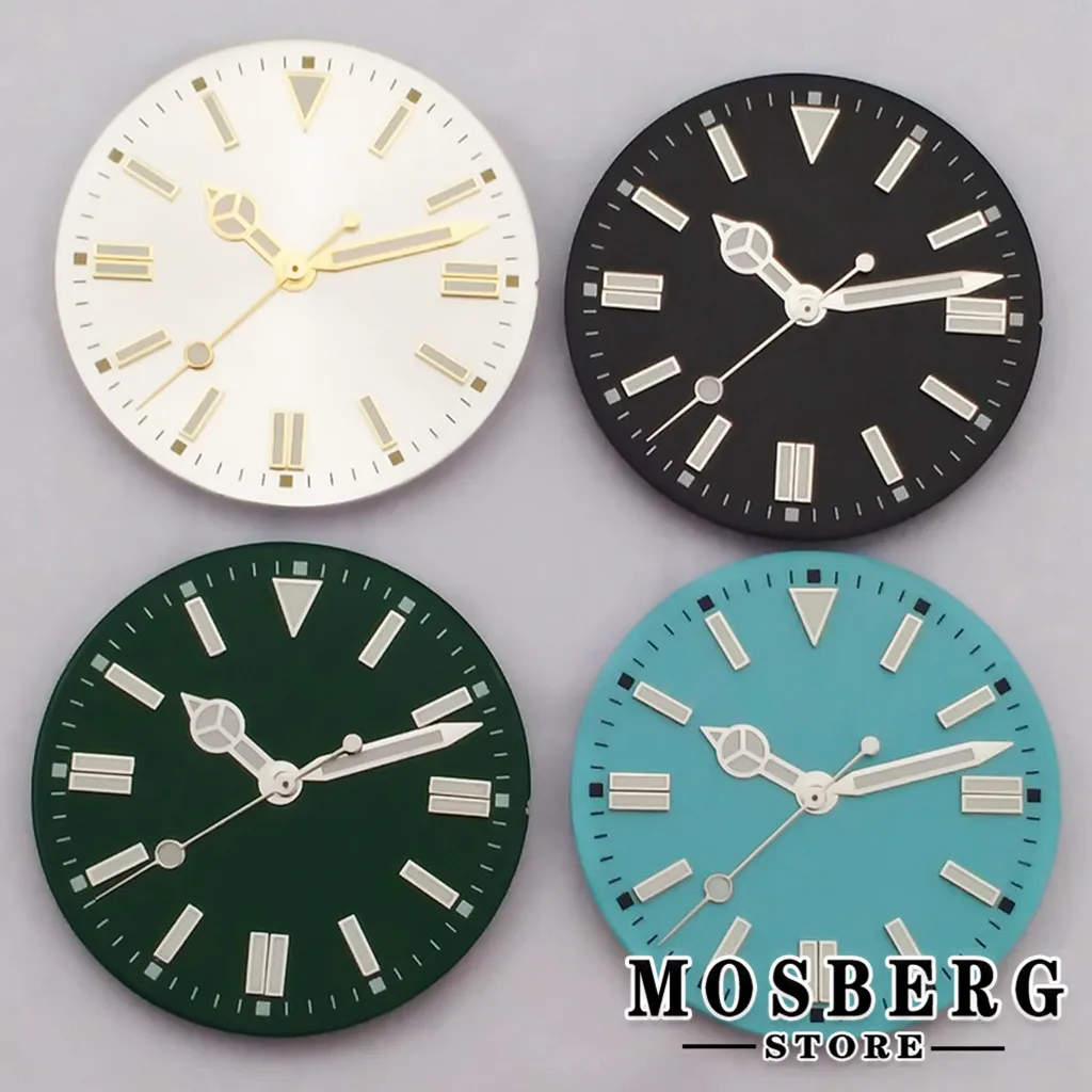 28 5 мм стерильные светящиеся черные и синие часы с циферблатом стрелки для NH35 NH36