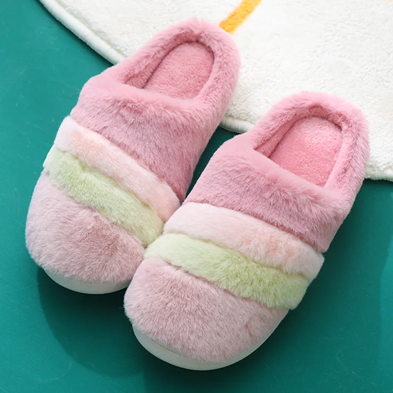 

Men Women Winter Warm Slippers Plush Lovers Home Slipper Couple Indoor Anti Slip Shoes House Floor Soft Bottom Mute Slipper