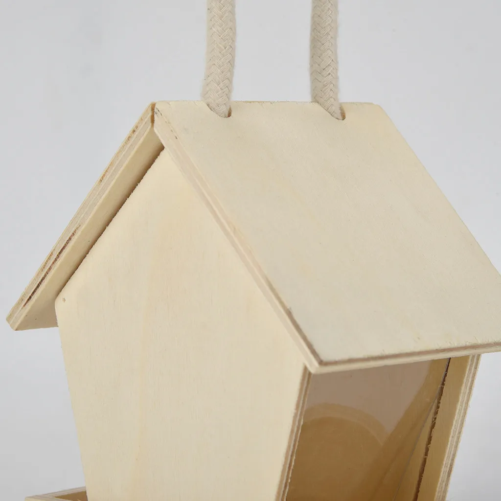 Деревянная кормушка для диких птиц Висячие кормушки смотровое окно садового