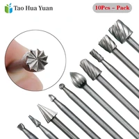 10pcs hss routing router bits burr rotary tools rotary carving carved knife cutter tool engraving wood working used for dremel a