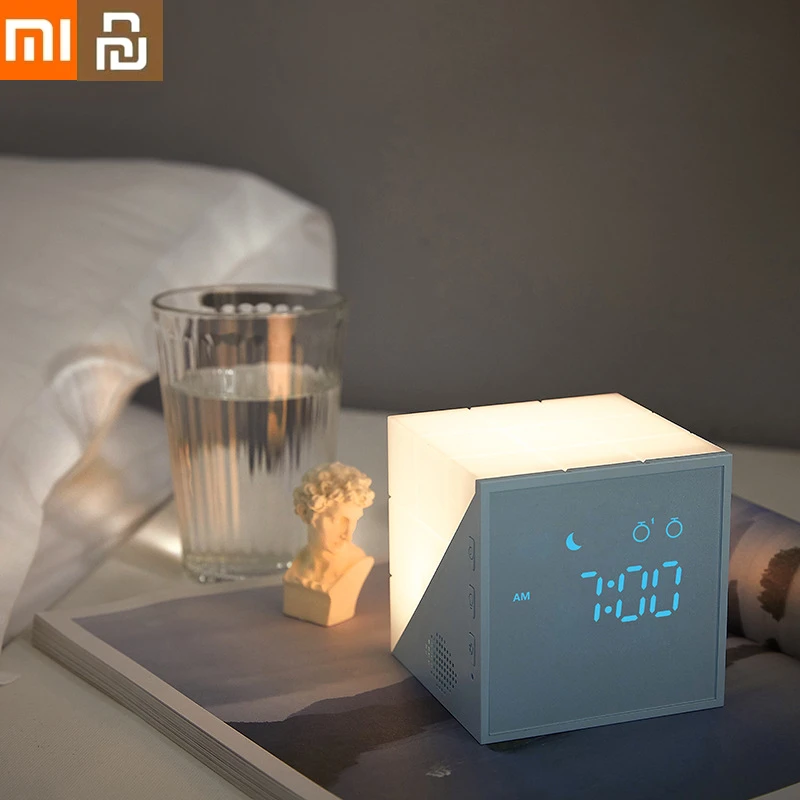 Цифровой смарт-будильник XIAOMI YOUPIN приглушаемый светодиодный ночник 5 цветов