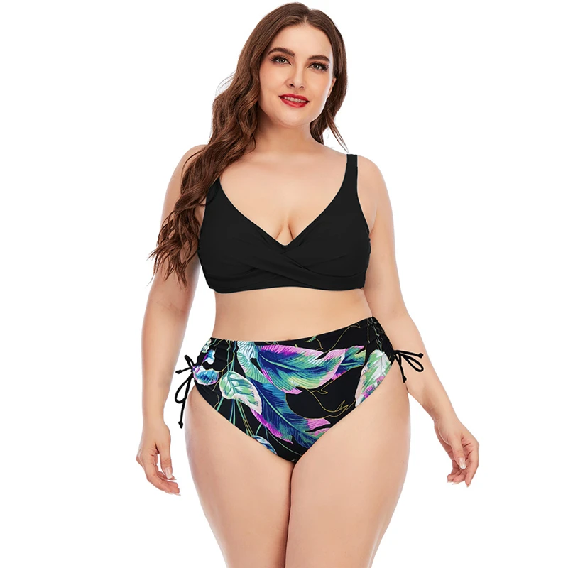 

Sexy High Waist Bikinis 2021 New Halter Swimwear Women Swimsuit Female Bikini Set Print Bodysuit Bathing Suit Summer Biquini XXL