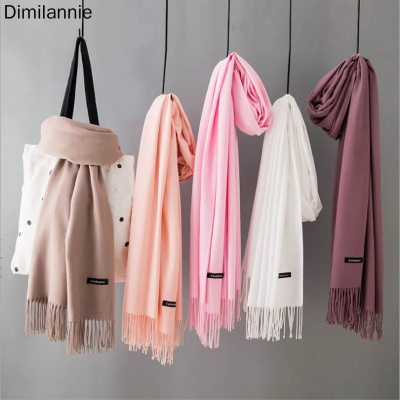 2019 Модный летний женский шарф тонкие шали и палантины Женский однотонный хиджаб