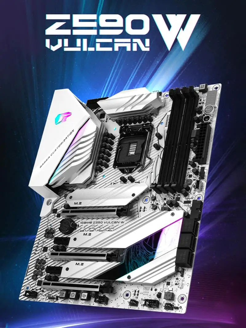 Online Bunte Motherboard IGame Z590 Vulcan W V20 M.2 SATA NVME SSD 128GB RGB Gaming Motherboard Für 11600K/11700K/11900K