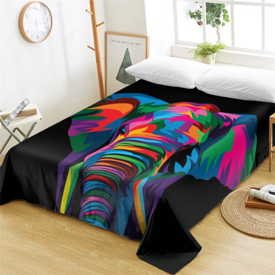 The Royal Giraffe by Weer Bedspread Watercolor Flat Sheet Animal Printed Bed Sheets Rainbow Colorful drap de lit Dropshipping | Дом и сад