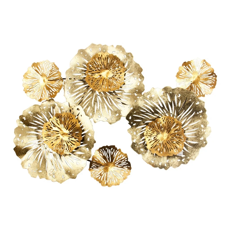 

Creative Wrought Iron Wall Hanging Luxury Flower Crafts Wall Mural Decoration Home TV Background 3D Wall Sticker Accessoriesl