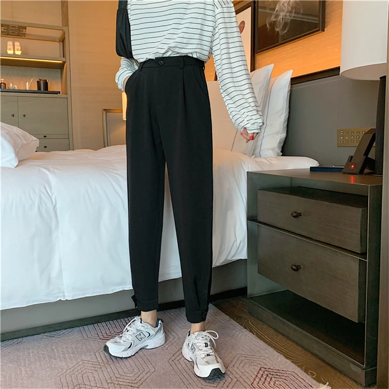 

Limiguyue Suit Straight Loose High Waist Women Pants Slim Ankle Length Casual Radish Trousers Summer Fashionable Pantalones K972