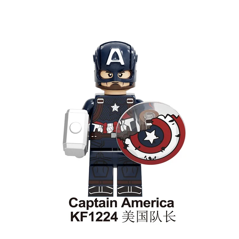 KF1224 Without Box Building Blocks Figures Bricks Thor Captain America Loki With Chromed Hair Doctor Strange War Machine Wasp For Kids Toys KF6101 - Цвет: KF1224 Without Box