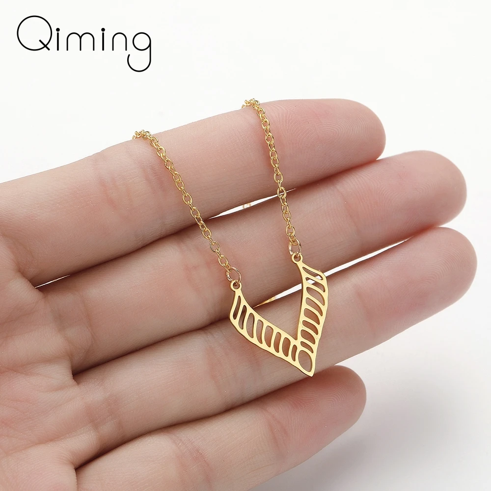 Ожерелье с подвеской в форме V из нержавеющей стали | Украшения и аксессуары