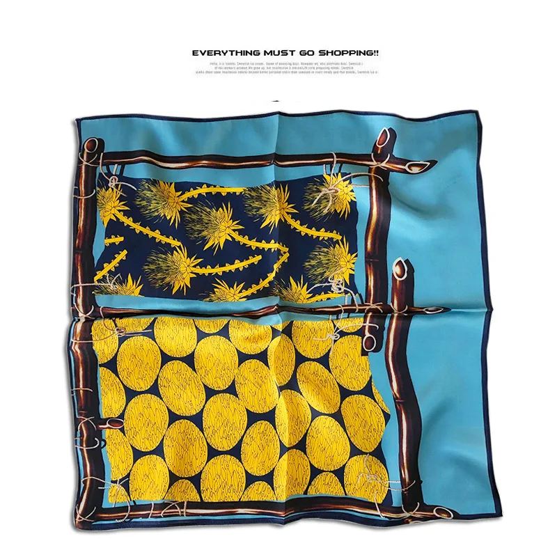 

Hedgerow on Story Silk Scarf Autumn jing dian lan Satin Scarf Silk Scarf Fashion Small Square