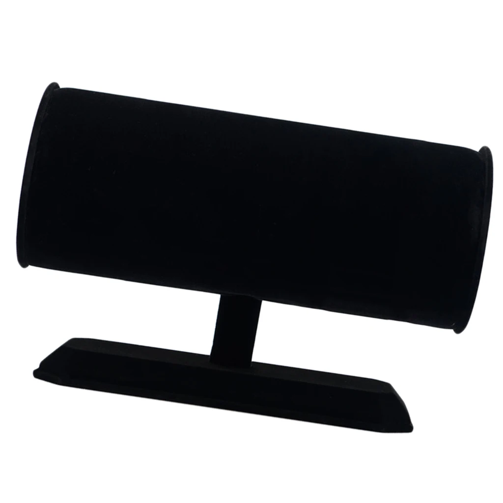 Black Headband Display Stand Rack Bangle Organizer T-Bar Jewelry Holder - Color: Black