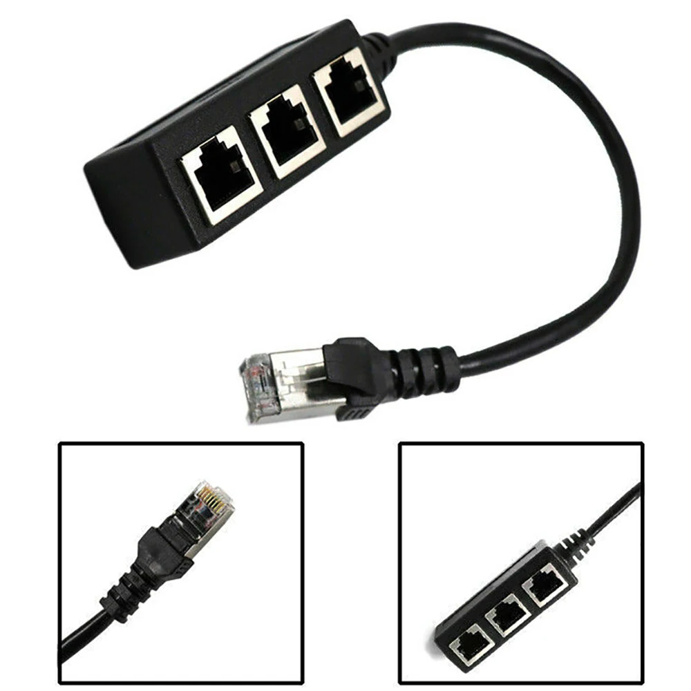 

NJ45 Ethernet Cable Adapter 1 Port To 3Ports Splitter LAN Network for PC Laptop