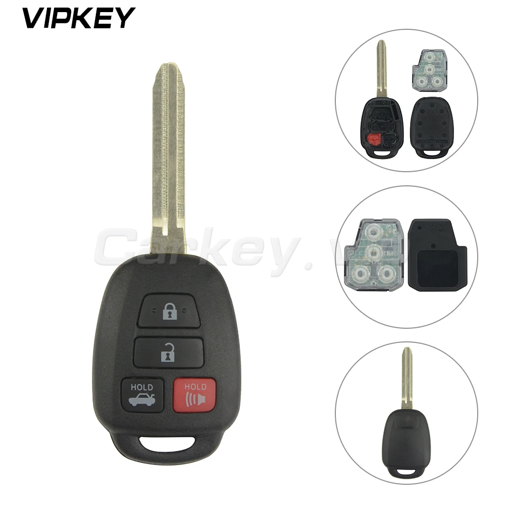 Remotekey подходит для Toyota Hyq12bdm 4 кнопки дистанционного ключа Fob 314 МГц без чипа