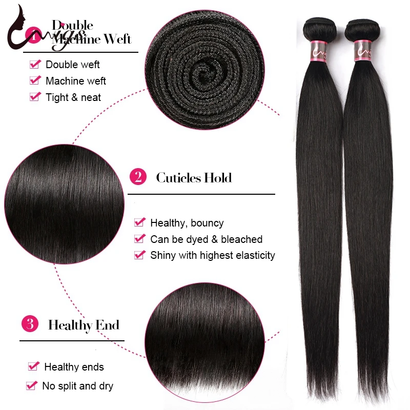 Прямые пряди волос Uwigs с застежкой натуральные человеческие волосы пучки