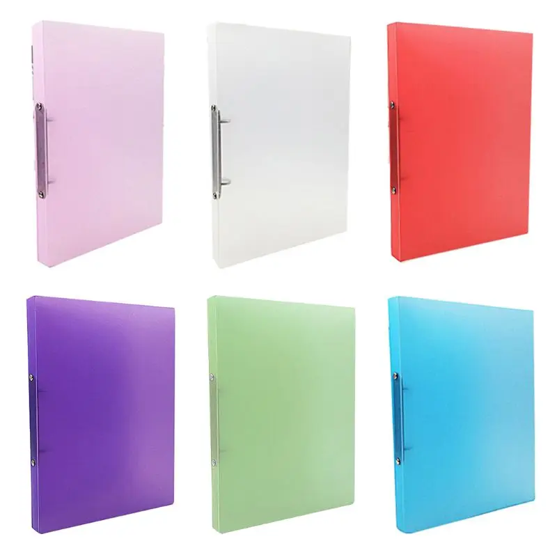 

A4 Clip File Folder Transparent Candy Color Loose Leaf Binder Storage Organizer