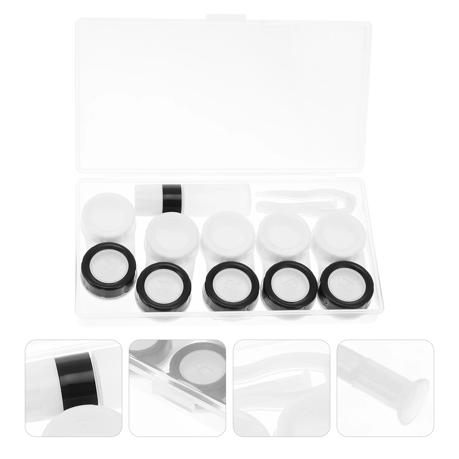 

5pcs Contact Lenses Holder Practical Travel Portable Contact Lenses Case Storage Container(Random Color)