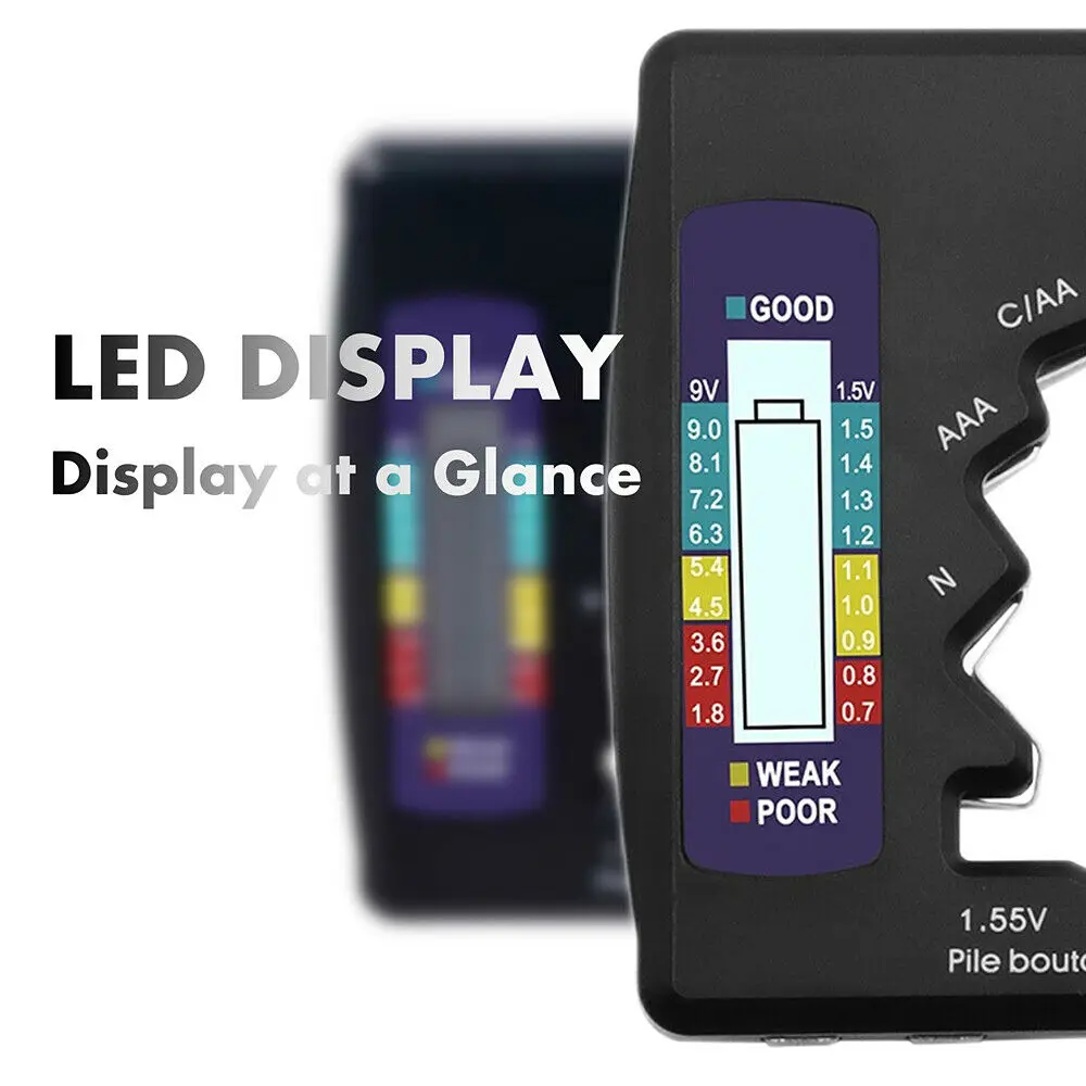Цифровой Тестер Аккумуляторов универсальный тестер аккумуляторов AA AAA N C D 9 В 1 5 в