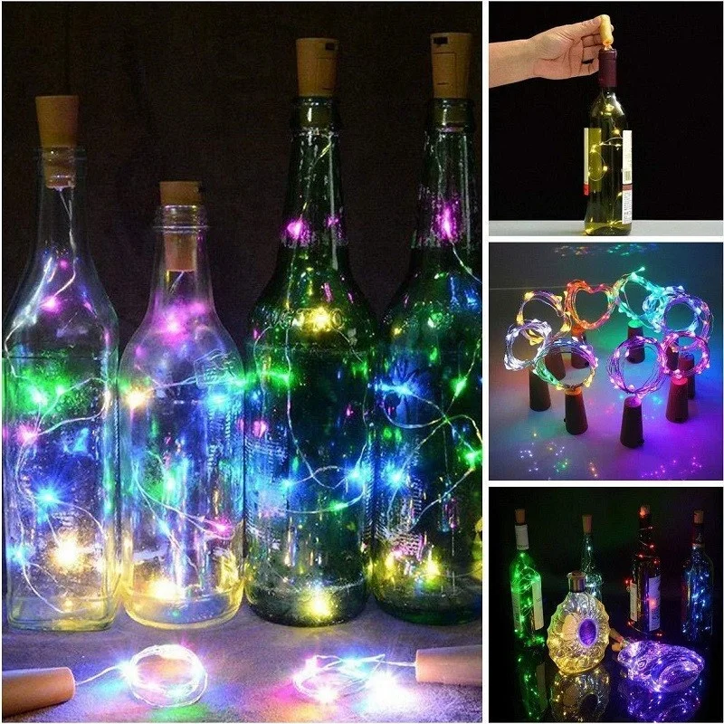 

1M/2M/3M Wine Cork LED Battery Lighting Strings Bottle Lights for Party Wedding Christmas Halloween Bar Decor Creative Lights