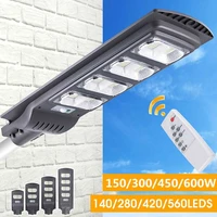 augienb 300w450w600w 560led solar street light waterproof pir motion sensor remote control outdoor lighting security lamp
