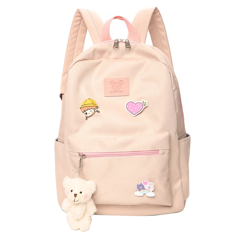 

Small Fresh Women Backpack Cute Female School Bag for Teenage Girls Preppy Bagpack Nylone Lovely Cartoon Daily Travel Back Bag