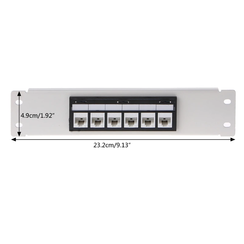 

RJ45 CAT6 6 Ports Patch Panel Frame With RJ45 Keyston Module Jack Connector Dropship