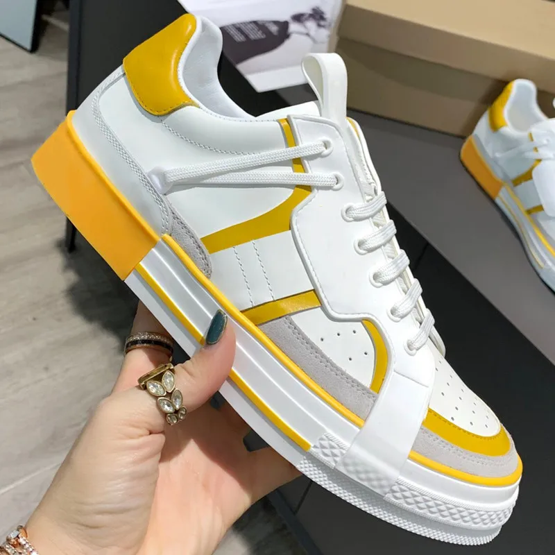 

Band Decorated Woman Shoes Cross Tied Shoes Flat Platform Couple Sneakers Mixed Color Shoes Women Fashion Leisure Ladies Shoes