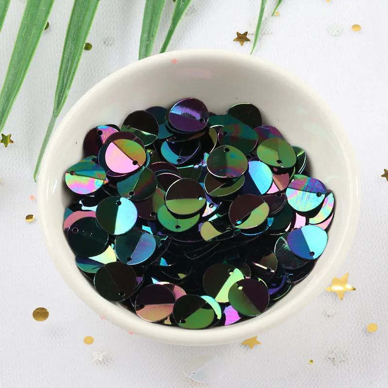 250pcs(10g) 10mm Folded Sequins Oval Loose Sequin Matting Dia Paillettes Sewing Craft for Women Headwear Garment Accessories images - 6
