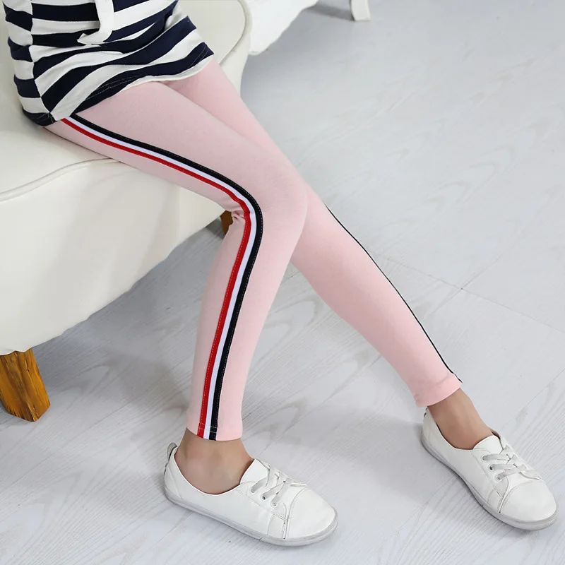 3 8 лет спортивный костюм для девочек с полосками по бокам леггинсы весенне