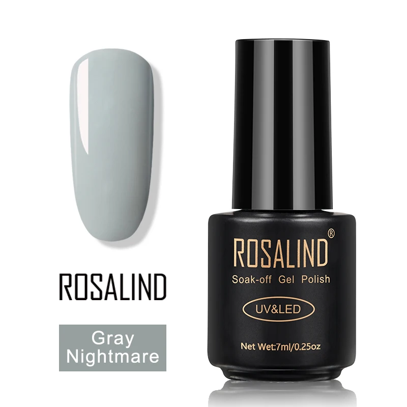Gray Nightmare ROSALIND гель лак для ногтей набор все для маникюра верхнее покрытие УФ светодиодный гель лак удаляющийся замачиванием Полупостоянный лак для ногтей - Цвет: Gray Nightmare