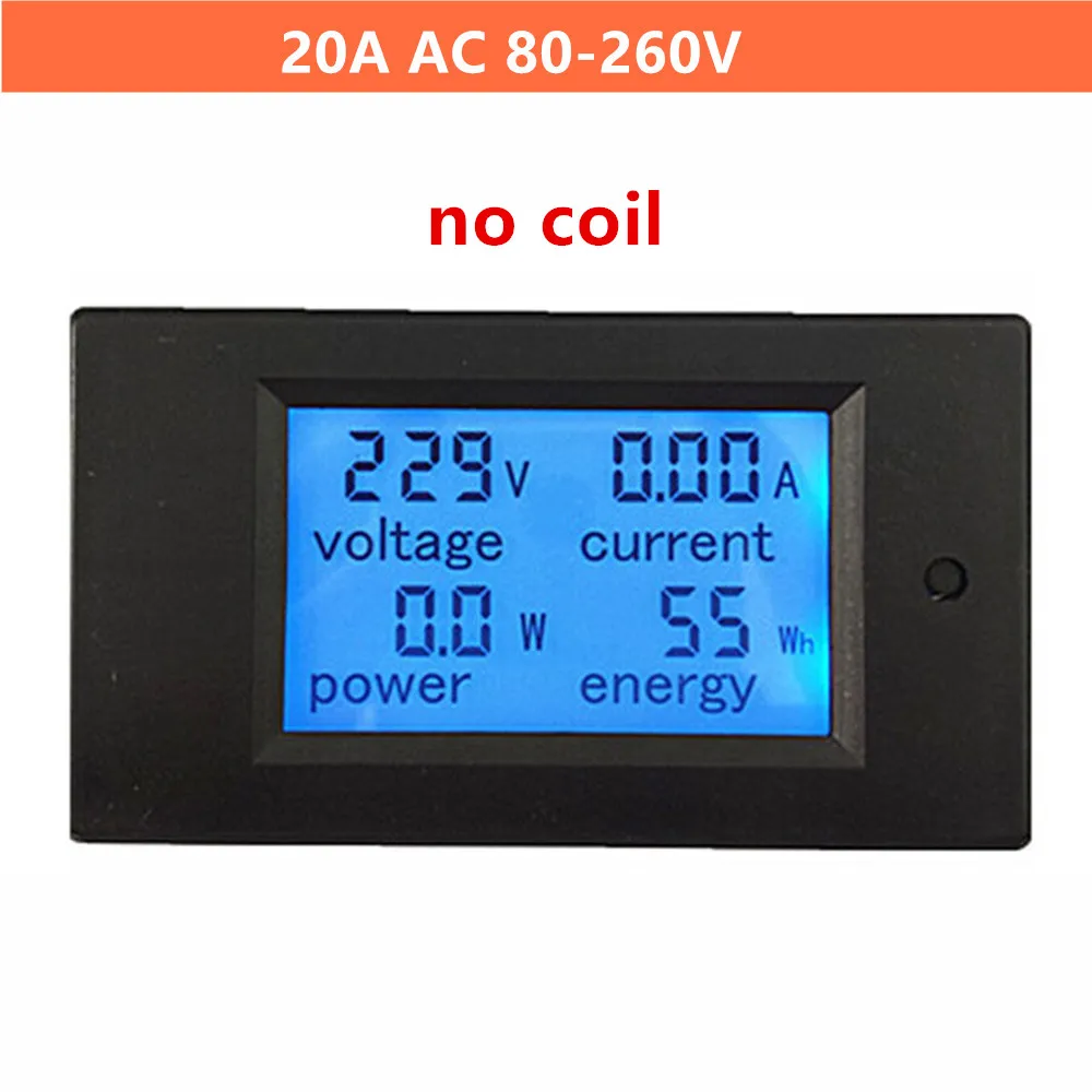 

Цифровой вольтметр амперметр ваттметр Aideepen 20A AC 80-260V