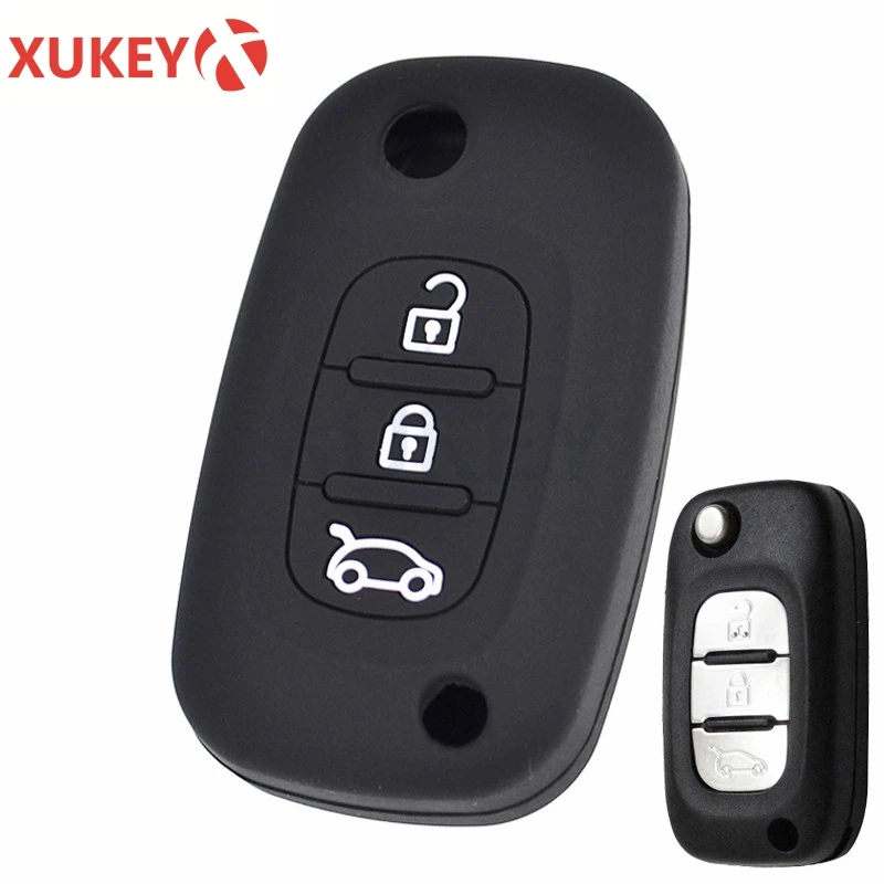 Фото Силиконовый чехол для ключей от машины для Renault Megane Koleos Kadjar Clio Captur kwid для Dacia logan, duster 2017 2018 2019 №4
